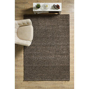 Modern Desenli Salon Halısı Kahve Halı Peluş Halı Yıkanabilir Post Halı Kaymaz Taban Halı 80x250 cm