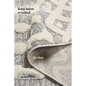 Şık Tasarım İskandinav Halı Gri Halı Jüt Tabanlı Salon Oturma Odası Halısı Yumuşak Bukleli