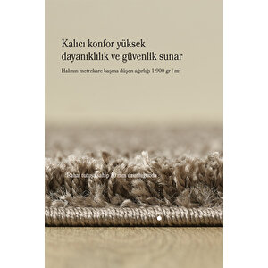 Modern Desenli Salon Halısı Kahve Halı Peluş Halı Yıkanabilir Post Halı Kaymaz Taban Halı