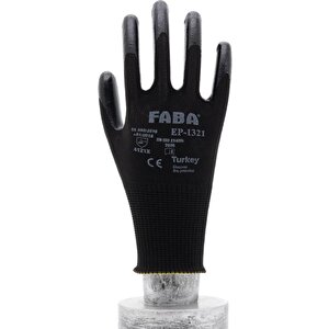 Faba Ep-1321 Siyah Nitril Polyester Eldiven No 10/xl