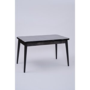 Yakamoz Polo Mdf Lak Panel Mutfak Masa Sandalye Takımı 80x130 Siyah