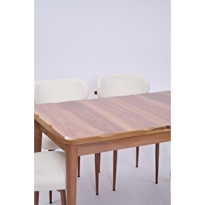Yakamoz Polo Mdf Lak Panel Mutfak Masa Sandalye Takımı 80x130 Ceviz