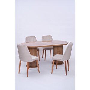 Bohem Milano Lak Panel Yemek Masa Sandalye Takımı 90x170 Ceviz