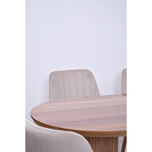 Bohem Milano Lak Panel Yemek Masa Sandalye Takımı 90x170 Ceviz