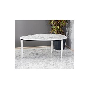 Mdf'lam Oval Orta Sehpa.oturma Odası.ofis(beyaz Mermer)