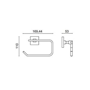 Paslanmaz Pirinç Tuvalet Kağıtlık Açık Kumru Altın