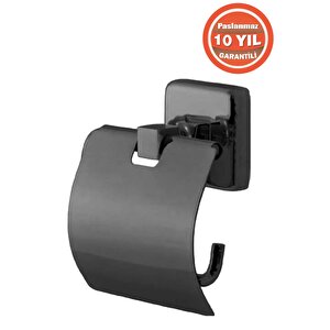 Paslanmaz Pirinç Kumru Mat Siyah Tuvalet Kağıtlığı