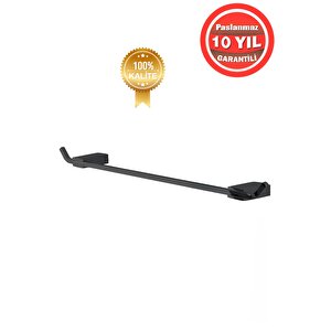 Paslanmaz Pirinç Mat Siyah Titanik 50cm Uzun Havluluk