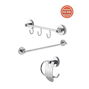 Paslanmaz Pirinç Wc 3 ' Lü Set-banyo Aksesuar Karaca - Havluluk-tuvalet Kağıtlık-askılık