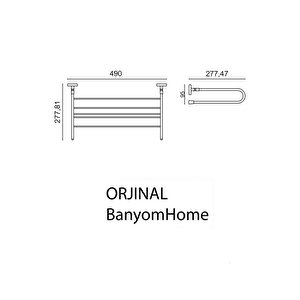Paslanmaz Pirinç Dilek 45 Cm Mercan Raf Havluluk