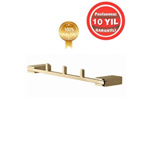 Paslanmaz Pirinç Titanik 3'lü Set Askılık Altın Gold