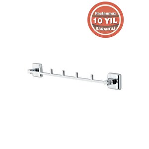 Paslanmaz Pirinç Kumru Askılık 5’li Havluluk Banyo Askısı