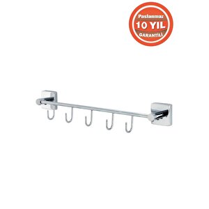 Paslanmaz Pirinç Vizyon 5^li Set Askılık Havlu Askısı