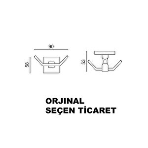 Paslanmaz Pirinç Mat Siyah Kumru Çifli Bornozluk Askılık Havlu Askısı