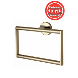 Paslanmaz Pirinç Flora Kare Havluluk Havlu Askısı Altın Gold