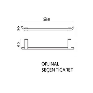 Paslanmaz Pirinç Titanik 60cm Uzun Havluluk