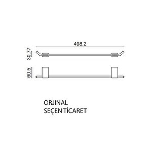 Paslanmaz Pirinç Titanik 50cm Uzun Havluluk