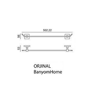 Paslanmaz Pirinç Kumru Uzun Havluluk 50 Cm