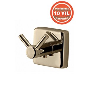 Paslanmaz Pirinç Vizyon Bornozluk Banyo Askısı  Altın Gold