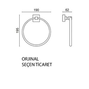Paslanmaz Pirinç Kumru Yuvarlak Havluluk Altın Gold