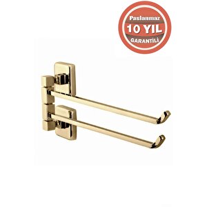 Döner Ikili Havluluk Kumru Paslanmaz Pirinç 10 Yıl Garantili Altın