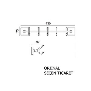 Paslanmaz Pirinç Kumru 5'li Askılık Havluluk Banyo Askısı