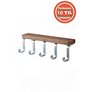 Paslanmaz Pirinç Mdf Selvi 5'li Set Askılık