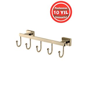 Paslanmaz Pirinç Kenzo 5'li Set Askılık Altın Gold