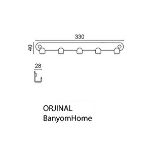 Paslanmaz Çelik Paris 5'li Askılık Havluluk Banyo Askısı