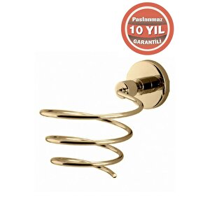 Paslanmaz Pirinç Flora Fön Askısı Saç Kurutma Makinası Tutacı Altın Gold