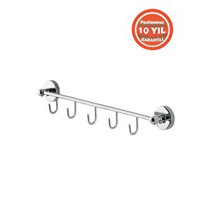 Paslanmaz Pirinç 5'li Banyo Askısı Set Askılık