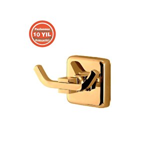 Paslanmaz Pirinç Çiftli Bornozluk Askılık Altın (10 Yıl Garantili)