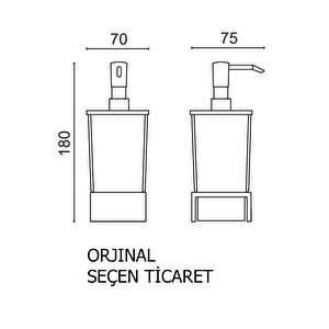 Paslanmaz Pirinç Kumru Set Üstü Camlı Sıvı Sabunluk Altın
