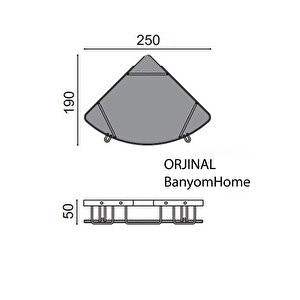 Paslanmaz Çelik Zerrin Camlı 1’li 19x19 Cm Şampuanlık Banyo Rafı Süngerlik