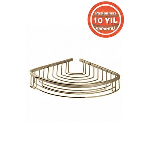 Paslanmaz Pirinç Destina Tekli 19x19 Cm Sampuanlık Banyo Rafı Altın Gold