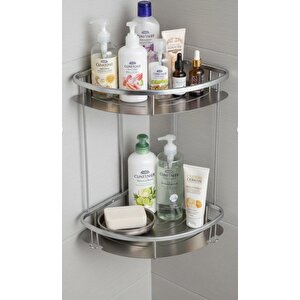 Paslanmaz Çelik Mat Şampuanlık Köşe Süngerlik