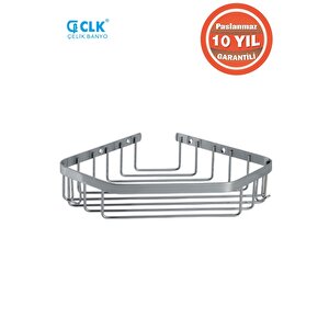 Paslanmaz Çelik Selen 1’li 19x19 Cm Şampuanlık Köşe Süngerlik