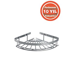 Paslanmaz Çelik Zirve 1'li 19x19 Cm Şampuanlık Banyo Rafı