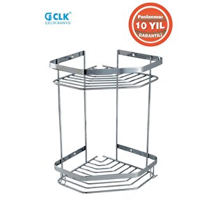 Paslanmaz Çelik Erpa 2’li 19x19 Cm Şampuanlık Köşe Süngerlik