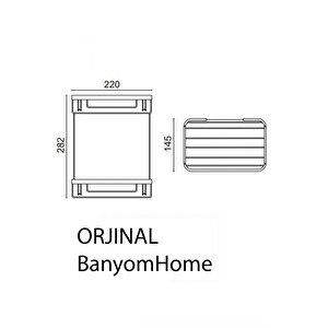 Paslanmaz Pirinç Mat Siyah Taci 22x15 Cm Şampuanlık Banyo Rafı