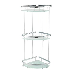 Paslanmaz Pirinç Karmina 3’lü 22x22 Cm Camlı Şampuanlık Süngerlik Köşelik