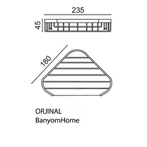 Paslanmaz Pirinç Mat Siyah Eda 1'li 18x18 Cm Şampuanlık Banyo Rafı