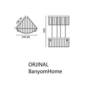 Derin Şampuanlık Paslanmaz Pirinç 2'li 19x19 Cm Şampuanlık Banyo Rafı Altın Gold