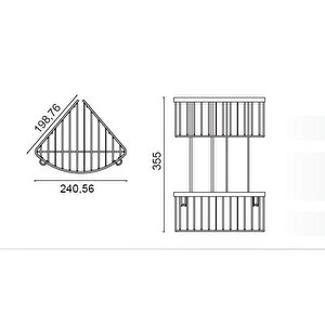 Derin Şampuanlık Paslanmaz Pirinç 2'li 19x19 Cm Şampuanlık Köşe Süngerlik