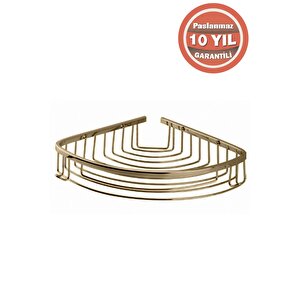 Paslanmaz Pirinç Destina 22x22 Cm Şampuanlık Köşe Süngerlik Altın Gold