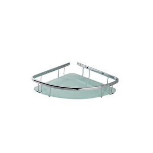 Paslanmaz Pirinç Karmina 1’li 22x22 Cm Camlı Şampuanlık Süngerlik Köşelik