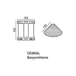 Paslanmaz Pirinç Zerrin 2'li 18*18 Cm Şampuanlık Banyo Rafı