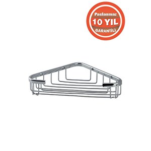 Paslanmaz Pirinç Eda 1'li 18x18 Cm Şampuanlık Banyo Rafı