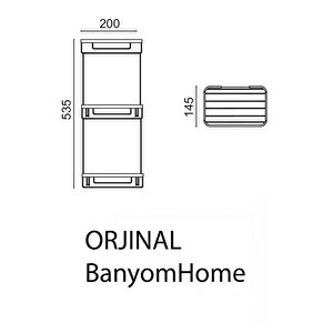 Paslanmaz Pirinç Mat Siyah Taci 22x15cm Şampuanlık Banyo Rafı