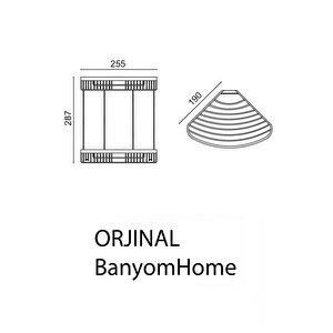 Paslanmaz Pirinç Mat Siyah Destina 2'li 19x19 Cm Şampuanlık Banyo Rafı